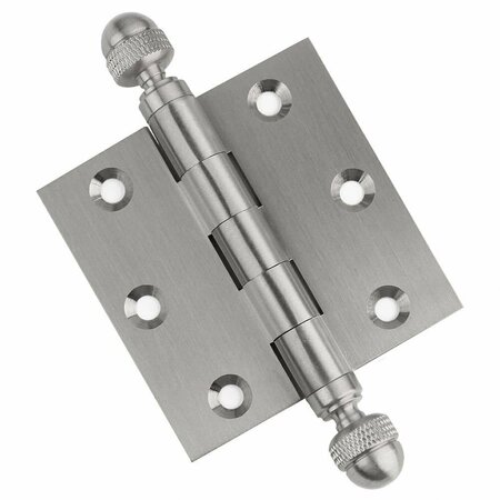 EMBASSY 3 x 3 Solid Brass Hinge, Satin Nickel Finish with Acorn Tips 3030US15A-1